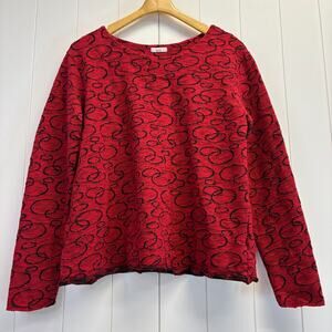 Anthropologie Linnea Cotton Geometric Boho Scandi‎ Sweater Size S Comfy Casual